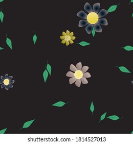 Floral ornamental vector pattern. Seamless design leafs texture.