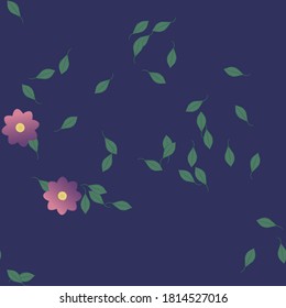 Floral ornamental vector pattern. Seamless design leafs texture.