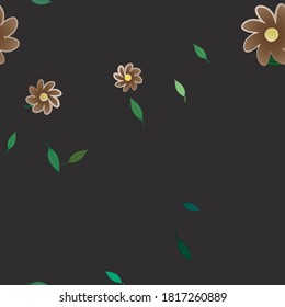 Floral ornamental vector pattern. Seamless design leafs texture.