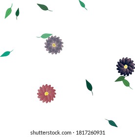 Floral ornamental vector pattern. Seamless design leafs texture.