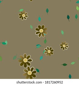 Floral ornamental vector pattern. Seamless design leafs texture.