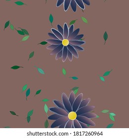 Floral ornamental vector pattern. Seamless design leafs texture.