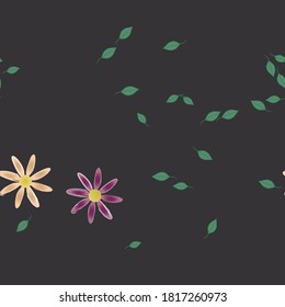 Blumenziermuster, Vektormuster. Nahtlose Design-Blätter Textur.
