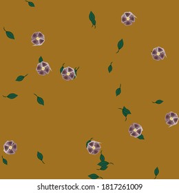Floral ornamental vector pattern. Seamless design leafs texture.