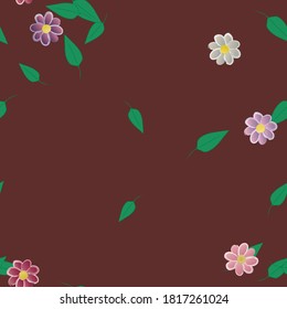 Floral ornamental vector pattern. Seamless design leafs texture.