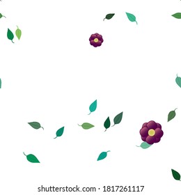 Floral ornamental vector pattern. Seamless design leafs texture.
