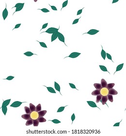 Floral ornamental vector pattern. Seamless design leafs texture.