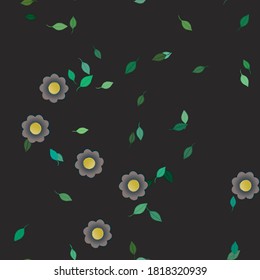 Floral ornamental vector pattern. Seamless design leafs texture.