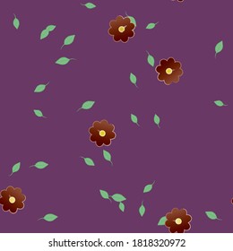 Floral ornamental vector pattern. Seamless design leafs texture.