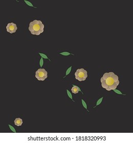 Floral ornamental vector pattern. Seamless design leafs texture.