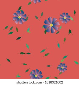 Floral ornamental vector pattern. Seamless design leafs texture.