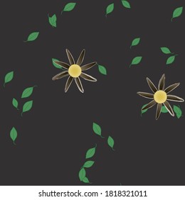 Floral ornamental vector pattern. Seamless design leafs texture.