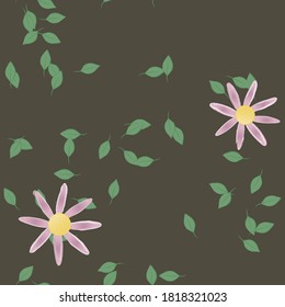 Floral ornamental vector pattern. Seamless design leafs texture.