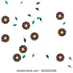 Blumenziermuster, Vektormuster. Nahtlose Design-Blätter Textur.