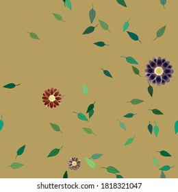 Floral ornamental vector pattern. Seamless design leafs texture.