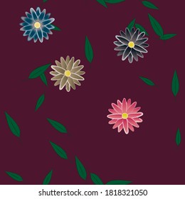 Patrón de vector ornamental floral. La textura de las hojas de diseño sin brillo.
