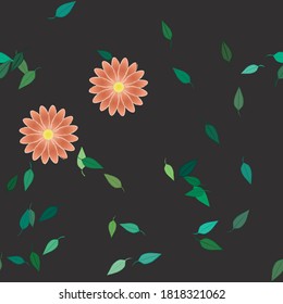 Floral ornamental vector pattern. Seamless design leafs texture.