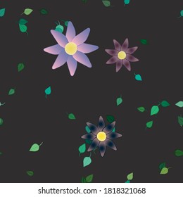 Floral ornamental vector pattern. Seamless design leafs texture.