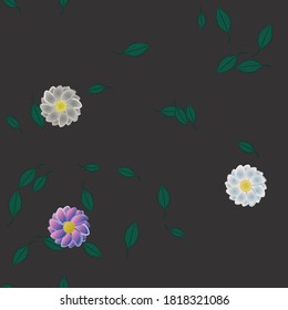 Floral ornamental vector pattern. Seamless design leafs texture.