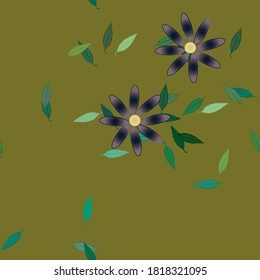 Floral ornamental vector pattern. Seamless design leafs texture.