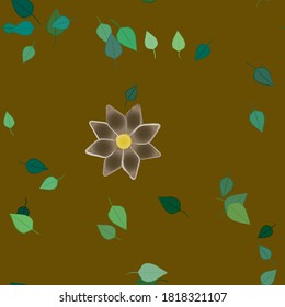 Floral ornamental vector pattern. Seamless design leafs texture.