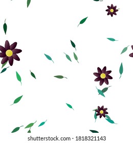 Floral ornamental vector pattern. Seamless design leafs texture.
