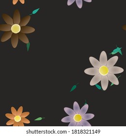 Floral ornamental vector pattern. Seamless design leafs texture.