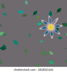 Floral ornamental vector pattern. Seamless design leafs texture.