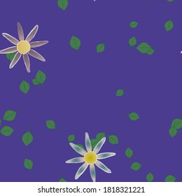 Floral ornamental vector pattern. Seamless design leafs texture.