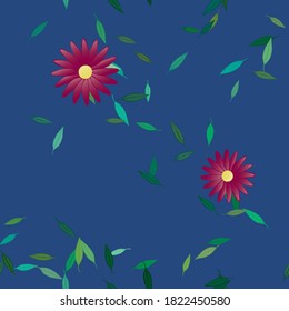 Floral ornamental vector pattern. Seamless design leafs texture.
