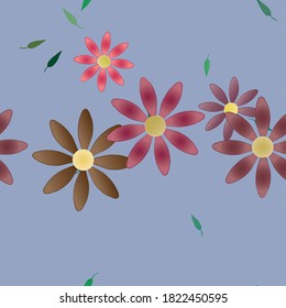 Floral ornamental vector pattern. Seamless design leafs texture.