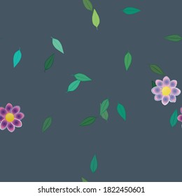 Floral ornamental vector pattern. Seamless design leafs texture.