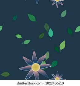 Floral ornamental vector pattern. Seamless design leafs texture.