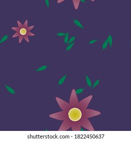 Floral ornamental vector pattern. Seamless design leafs texture.