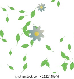 Floral ornamental vector pattern. Seamless design leafs texture.