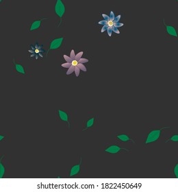 Floral ornamental vector pattern. Seamless design leafs texture.