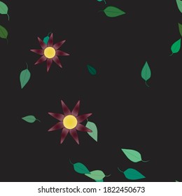 Floral ornamental vector pattern. Seamless design leafs texture.