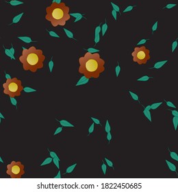 Patrón de vector ornamental floral. La textura de las hojas de diseño sin brillo.