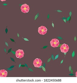 Floral ornamental vector pattern. Seamless design leafs texture.