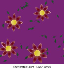 Floral ornamental vector pattern. Seamless design leafs texture.