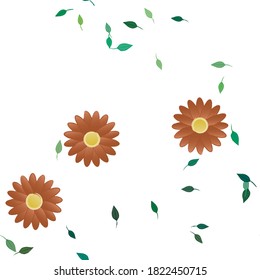 Floral ornamental vector pattern. Seamless design leafs texture.