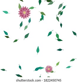 Floral ornamental vector pattern. Seamless design leafs texture.