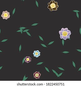 Patrón de vector ornamental floral. La textura de las hojas de diseño sin brillo.