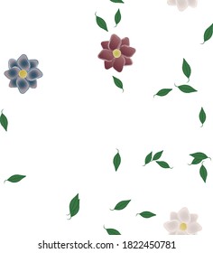 Floral ornamental vector pattern. Seamless design leafs texture.