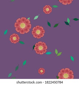 Floral ornamental vector pattern. Seamless design leafs texture.