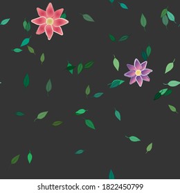 Floral ornamental vector pattern. Seamless design leafs texture.
