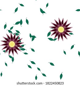 Floral ornamental vector pattern. Seamless design leafs texture.