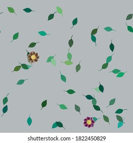 Blumenziermuster, Vektormuster. Nahtlose Design-Blätter Textur.