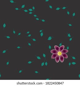 Floral ornamental vector pattern. Seamless design leafs texture.