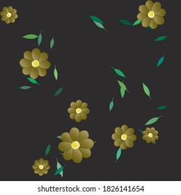 Floral ornamental vector pattern. Seamless design leafs texture.